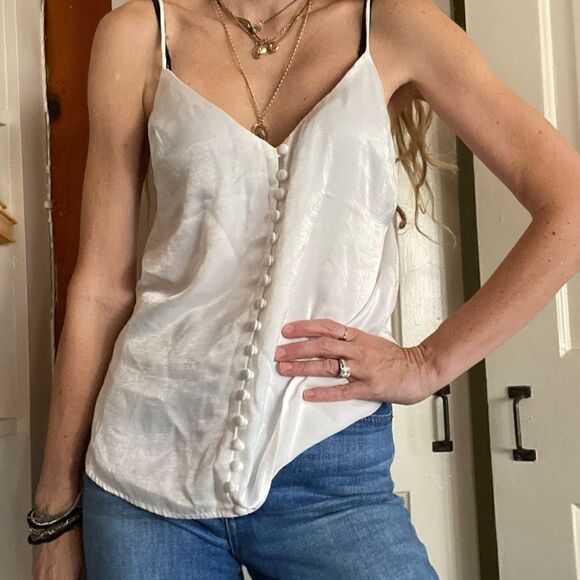 Lulu’s white from button sleeves blouse size small - Picture 1 of 14